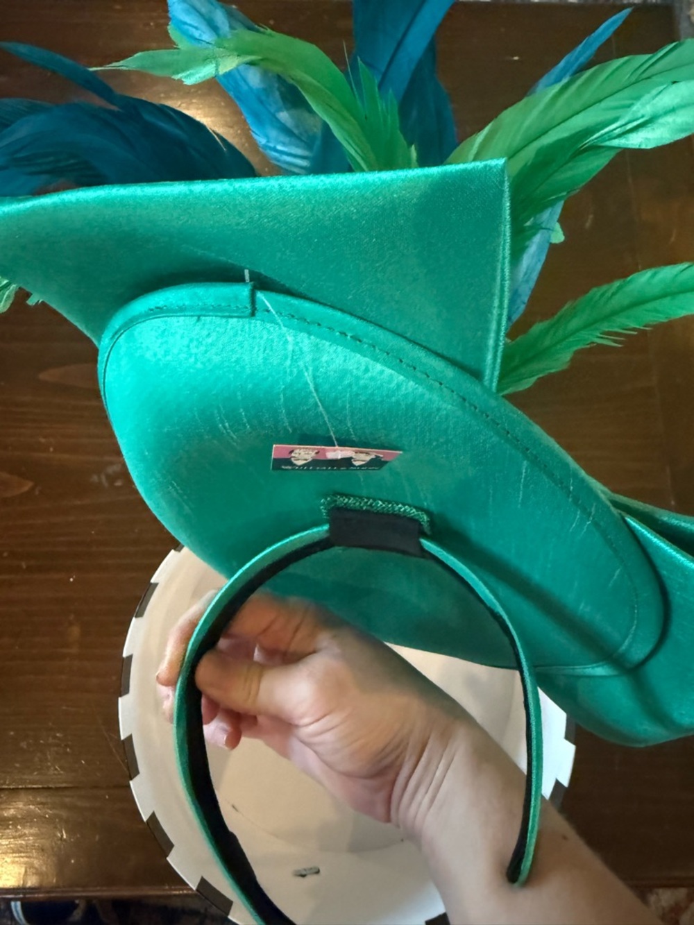 Green and blue Fascinator Headband - Picture 5 of 8